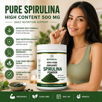 Fabrication OEM ODM de comprimés et capsules de spiruline en poudre, superaliment biologique, étiquetage privé, conception d'emballage personnalisé, bouteille, boîte en métal