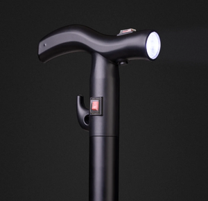 Bastón Retráctil de Aleación de Aluminio con Luz LED, 2 Modos de Descarga Eléctrica, Función Antirrobo y de <span class=keywords><strong>Autodefensa</strong></span> para Camping y Senderismo - Product Image 3