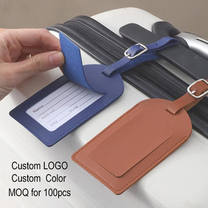 Zonyin PU Leather Luggage Tag Luxury <b>Suitcase</b> Boarding Pass Tag Portable Travel Identity Label Bag Charm for Travel - Product Image 1
