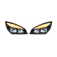 Projecteur LED pour camion 6-24V, finition chromée ou noire, homologué DOT SAE pour camions lourds Cascadia