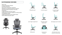 Chaise de bureau ergonomique pour projets d'appel d'offres aéroportuaires avec vérin à gaz de classe 4, chaises de bureau exécutives en maille