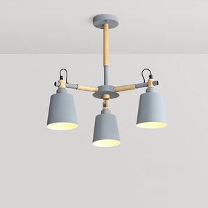 Lustre en <span class=keywords><strong>bois</strong></span> Macaron intérieur moderne nordique pour salon éclairage à <span class=keywords><strong>Suspension</strong></span> multitête taille de lampe moyenne à hauteur réglable - Product Image 6