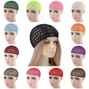 Filet à cheveux en maille <span class=keywords><strong>pour</strong></span> femme, style 'Quiet Girl', bonnet en crochet, <span class=keywords><strong>snood</strong></span>, couvre-tête de nuit, turban, filet à cheveux <span class=keywords><strong>tricot</strong></span>é fait main, filet enveloppant <span class=keywords><strong>pour</strong></span> cheveux - Product Image 4