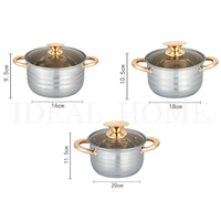 Vente en gros Cuisson Cuisine Ensemble de casseroles et poêles à induction Ensemble de casseroles d'ustensiles de cuisine antiadhésifs Casserole à sauce Batterie de cuisine en acier inoxydable