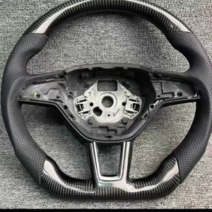 Volante de Fibra de Carbono Forjado Personalizado con Cuero y LED Compatible con <span class=keywords><strong>Skoda</strong></span> Kodiaq Yeti Octavia <span class=keywords><strong>RS</strong></span> Fabia <span class=keywords><strong>RS</strong></span> - Product Image 2