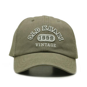 Casquette de baseball non structurée en coton lavé, 6 panneaux, avec logo brodé personnalisé, impression en relief, tissu Oxford - Product Image 1