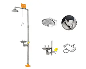 Güvenlik acil duş kombinasyonu paslanmaz çelik göz yıkama istasyonu