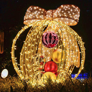 3D Metal Frame Outdoor Lighted Christmas <b>Ball</b> IP65 Waterproof Street Landscape Decor - Product Image 2