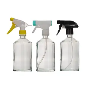 Vidro limpeza spray garrafa casa mantendo redondo pulverizador garrafa com bico preto branco tampa plástica