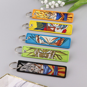Etiquetas de Llavero Bordadas con Diseño Clásico de Anime Japonés Dragon Ball, Etiqueta Tejida de Tela, Etiqueta Jet, Llavero Bordado - Product Image 1