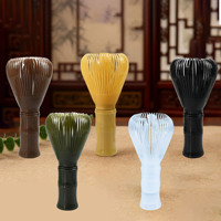 Ensemble de café et de thé portable réutilisable en résine et bambou, assortiment de matcha