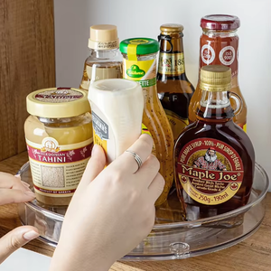 Organizador Giratorio Transparente de Plástico Clásico, Bandeja Giratoria para Cocina, Sala de Estar, Estante de Almacenamiento para Especias - Product Image 3