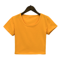 CB094-CPH999 Logo kustom atasan Crop musim panas wanita desain leher dalam terbaru dengan kain rajut sejuk atasan Crop pendek pabrik