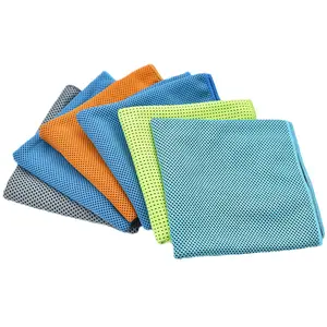 Factory Sale Customized Cold Ice Sports Travel Outdoor Portable Cool Sweat Towel Instant Microfiber Cooling Towel With Bottle