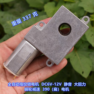 มอเตอร์เกียร์หนอน DC 6V 12V เงียบ แรงบิดสูง มอเตอร์ล็อคลายนิ้วมือ 390 แบบแบน - Product Image 1