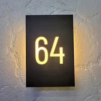 Placa de dirección de Casa retroiluminada LED 3D personalizada, señal de número residencial de dormitorio iluminada con fuente de alimentación de CA