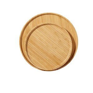 Bandeja redonda de madera de haya estilo japonés para servir en hoteles, restaurantes, fiestas de té, café, postres y frutas. - Product Image 3