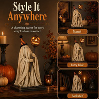 Figurine fantôme créative d'Halloween en résine, lumière citrouille, décoration de table, décoration de maison hantée, cadeau de festival, ornement de maison OEM ODM