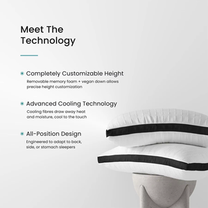 Almohada de Espuma Viscoelástica Triturada Personalizada de Lujo, Almohada Híbrida de Microfibra con Hojas Marinas Sólidas, Refrescante y Portátil para Uso en Hoteles y Hogares - Product Image 4