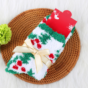 Calcetines gruesos y peludos para invierno, calcetín cálido de punto con decoración navideña, antideslizante, 100 - Product Image 2