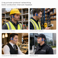 Modul Interkom Headset Jaringan Khusus 20 Orang 500m Olahraga Luar Ruangan Stereo 2.4G Sistem Interkom Nirkabel Full-Duplex