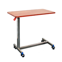 Table de repas d'appoint en bois pour lit d'hôpital, pour la réadaptation des personnes âgées, en acier inoxydable, pliable et réglable en hauteur, pour maison de retraite, modèle Fuda D-6