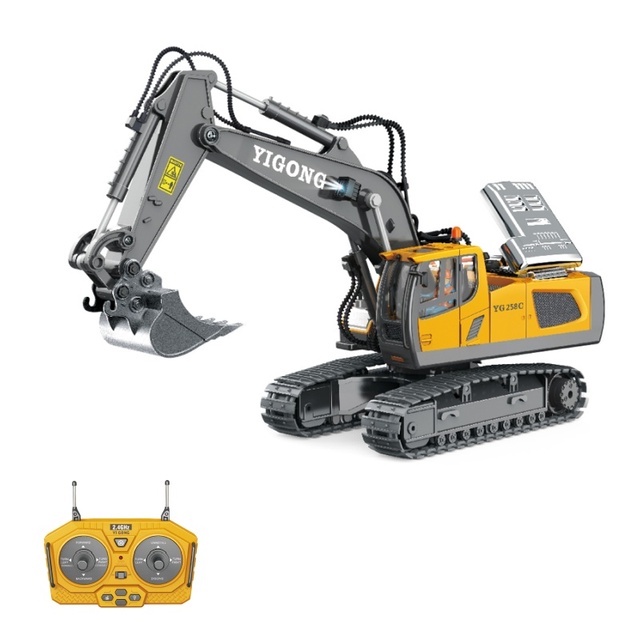 YIGONG 11CH 1/20 RC Excavator Digger BC1043 2.4G Alloy Simulation Engineering Construction Truck Model Remote Control Vehicle