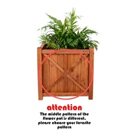 Pot Bunga Kayu Solid Modern Mulut Lebar Ukuran Besar Tahan Lama Anti Busuk untuk Luar Ruangan, Bedeng Tanam Terangkat dengan Drainase Terintegrasi