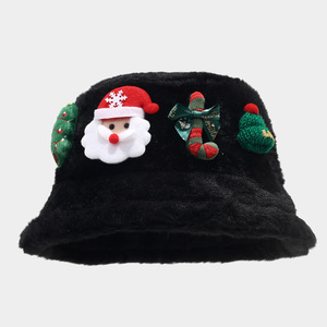 Chapeaux de Noël en fausse fourrure moelleuse pour hommes, femmes et unisexe, chapeaux de <span class=keywords><strong>pêcheur</strong></span> en fourrure moelleuse, chapeau de bonhomme de neige pour le nouvel an - Product Image 2