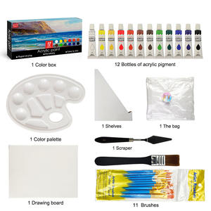 KHY 12 Renk 12 ML Tüp Toksik Olmayan Akrilik Renk Yağlı Boyalar Tuval Boyama Akrilik Boya Seti - Product Image 2