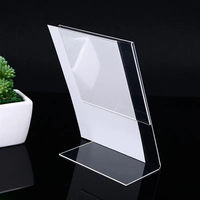 Support de présentation en acrylique transparent personnalisé A4 A5 A6 8,5 x 11 en forme de L, support de menu de table, assemblage facile pour la maison, le bureau, la vente au détail, l'exposition