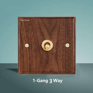 Prise murale universelle à panneau tactile pour lampe antique, en noyer noir massif, faite à la main, style rétro, interrupteur électrique 16A norme britannique - Product Image 2