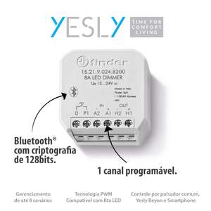 Variateur LED Finder 8A 12-24V DC PWM, contrôle sans fil, 1 canal, boîtier plastique, fabriqué en Italie - Product Image 2