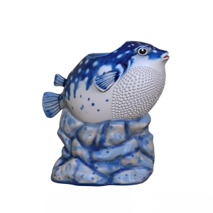 <span class=keywords><strong>Taza</strong></span> <span class=keywords><strong>de</strong></span> Cóctel con Diseño <span class=keywords><strong>de</strong></span> Organismos Marinos, Venta al por Mayor, OEM, ODM, Personalizada, Vajilla <span class=keywords><strong>de</strong></span> Cerámica con Tema Oceánico, Azulejo Azul, Pez Globo en <span class=keywords><strong>Roca</strong></span>, <span class=keywords><strong>Taza</strong></span> Tiki - Product Image 4