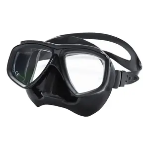 3 Window Scuba Diving Mask Tempered Glass Snorkel Dive Mask Anti-Fog Swim Mask Glass with Nose Cover Snorkeling Gear