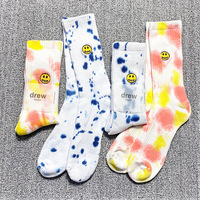Chaussettes longues invisibles personnalisables pour homme, en coton, taille unique, avec logo amusant imprimé, motif tie-dye, pour le basketball