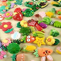Breloques en résine Kawaii en forme de fruits en gros, accessoires de décoration DIY pour colle crème, embellissements pour scrapbooking, fournitures d'artisanat