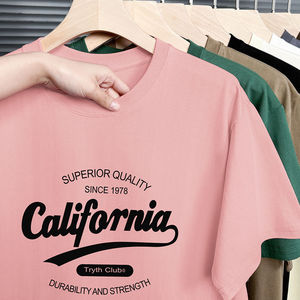 Camisetas Casuales para Hombre, 200 Gsm, Venta Caliente, Estampado Sólido, Manga Corta, Ropa Deportiva, Transpirable, Estilo Cleanfits - Product Image 5