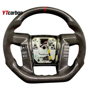 YTcarbon for F150 <strong>SVT</strong> <strong>Lightning</strong> 09-14 Auto Parts Car Interior Accessories Racing Style Custom Leather Italy Suede Steering Wheel - Product Image 5