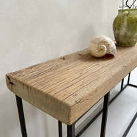 Table console Thorndale élégante en bois massif récupéré, avec structure métallique durable, style rustique antique, meuble d'intérieur pour chambre et salon