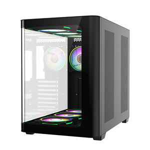 <span class=keywords><strong>Prix</strong></span> d'usine Boîtiers et tours pour ordinateurs de jeu OEM Verre incurvé Full View PC <span class=keywords><strong>Gamer</strong></span> Cabinet Support ARGB Fan ATX Cube PC <span class=keywords><strong>Gamer</strong></span> Case - Product Image 5