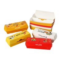 Offre Spéciale Hot Dog Saucisse Croustillant Pépites De Poulet Frites Pli Alimentaire Boîte De Papier Pack Fromage À Emporter Kiosque Boîte D'emballage