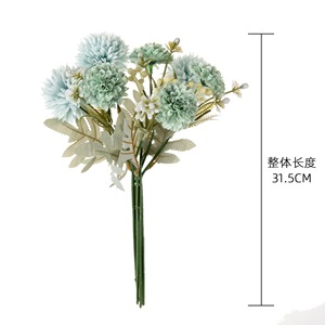 Bouquet de fleurs artificielles CallaFloral bleu clair et rose, bouquet de mariage à tenir en main, décoration en tissu tissé - Product Image 4