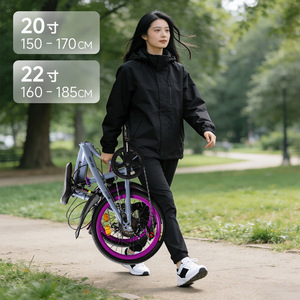 Bicicleta plegable de 20 pulgadas, bicicleta ligera para ir al trabajo con asiento para niños, bicicleta con equipamiento para hombres y mujeres - Product Image 2