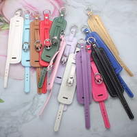 Porte-clés en cuir PU 24mm+8mm, cadeau pour femme pour les anniversaires, compatible avec les breloques coulissantes de 8mm, lettres de l'alphabet