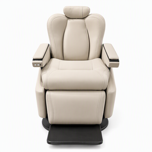 Electric Reclining Barber Salon <b>Chair</b> <b>Cream</b> White PU <b>Leather</b> with Heavy-Duty Hydraulic Pump USB Charging Port for Barber Shop - Product Image 2