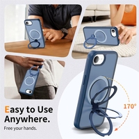 Étui de luxe magnétique personnalisé pour téléphone portable avec support, lentille translucide bleue 17e, vente en gros