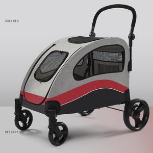 मध्यम और बड़े बहुक्रियाशील पालतू गाड़ी मल्टी कैट डॉग आउटडोर सांस लेने योग्य फोल्डिंग बड़े कुत्ते की घुमक्कड़ 4 पहियों - Product Image 4