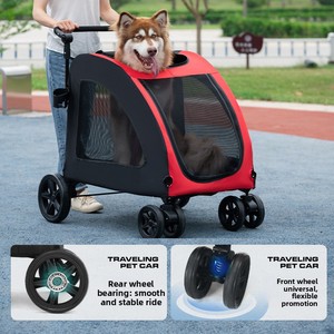Poussette <span class=keywords><strong>pour</strong></span> animaux de compagnie de taille moyenne à grande <span class=keywords><strong>pour</strong></span> chiens âgés ou handicapés - <span class=keywords><strong>Chariot</strong></span> de mobilité pliable en métal <span class=keywords><strong>pour</strong></span> extérieur - Product Image 4