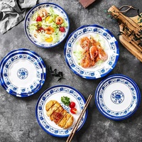 Plateau rond en mélamine grande assiette creuse style chinois restaurant asiatique